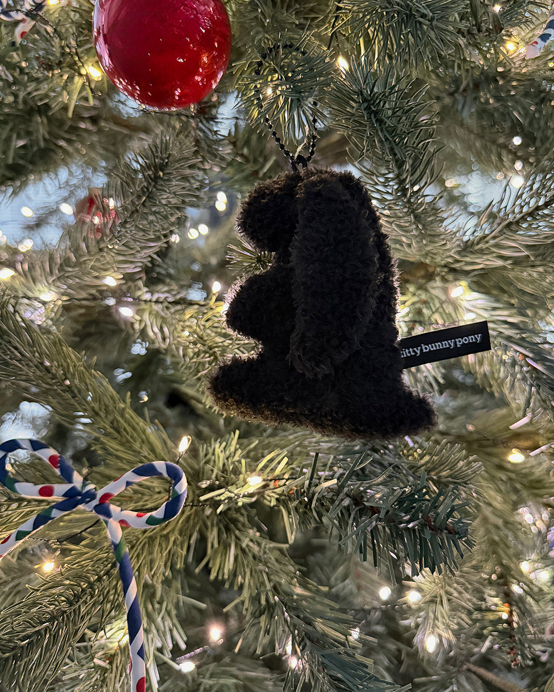 Little Black Bunny Plush Key Ring