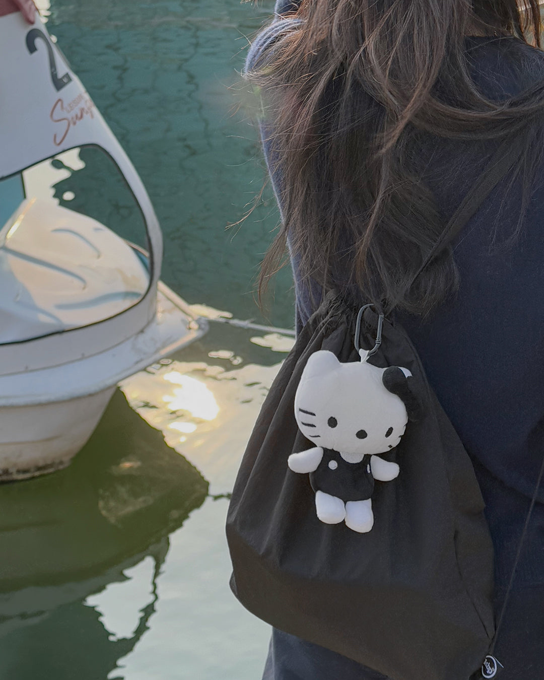 Draw String Back Pack Ripstop Crinkle Ripstop Black String Backpack – kittybunnypony