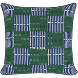 Patchwork Cushion Cover Miller Reverse Blue & Column Pine