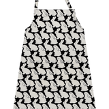 Little Black Bunnies Wide Apron