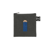 Pencil Dark Gray Embroidery Square Pouch
