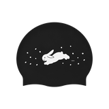 Snow Bunnies Black Swim Cap