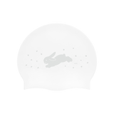 Snow Bunnies White Swim Cap