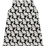 Little Black Bunnies Wide Apron
