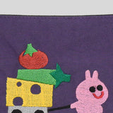 BIBI and Friends Purple Embroidery Pouch by Gaia Stella