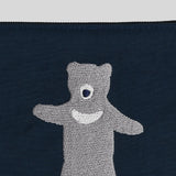 Blue Baby Boy Bear Embroidery Pouch
