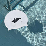 Diving Bunny White Swim Cap