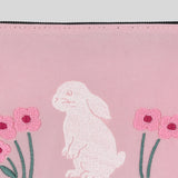 Grove Bunny Baby Pink Embroidery Pouch