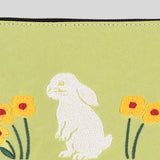 Grove Bunny Lime Embroidery Pouch