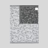 Kittybunnypony Grove Gray Tea Cloth by Lapuan Kankurit