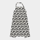 Little Black Bunnies Wide Apron