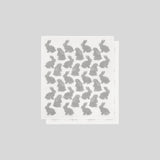Little Gray Bunnies Dishcloth by Maruyama