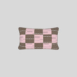 30 Patchwork Cushion Cover Miller Reverse Brown & Column Pink