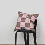 30 Patchwork Cushion Cover Miller Reverse Brown & Column Pink