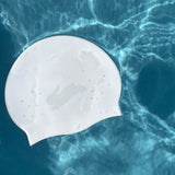 Snow Bunnies White Swim Cap