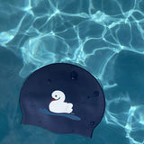 Swan Navy Swim Cap
