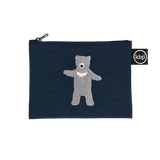 Blue Baby Boy Bear Embroidery Pouch