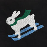 Skiing Bunny Embroidery Pouch