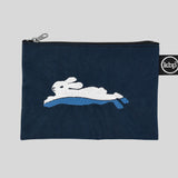 Swimming Bunny Embroidery Pouch